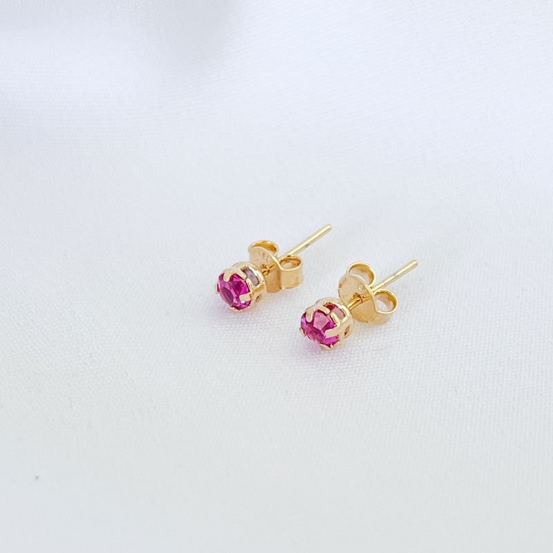 BRINCO PONTO DE LUZ REDONDO 4MM EM OURO 18K