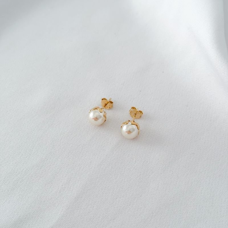 BRINCO SOLITARIO PEROLA EM OURO 18K