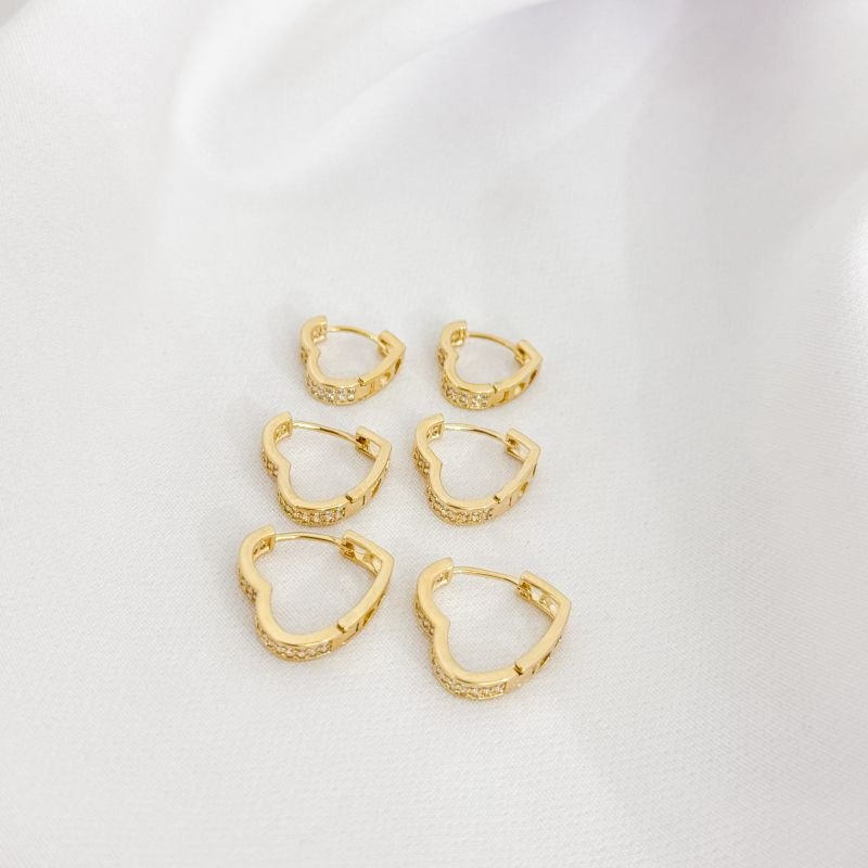 BRINCO TRIO ARTICULADO CORAÇÃO GROSSO EM OURO 18K