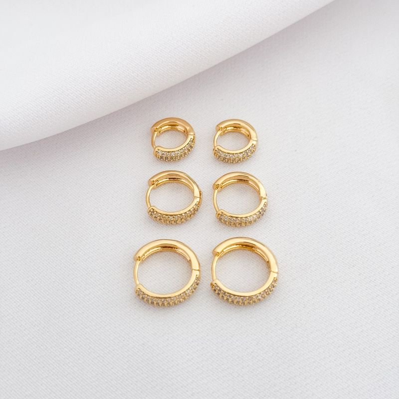 BRINCO TRIO ARTICULADO FINO 3 FILEIRAS ZIRCONIAS EM OURO 18K