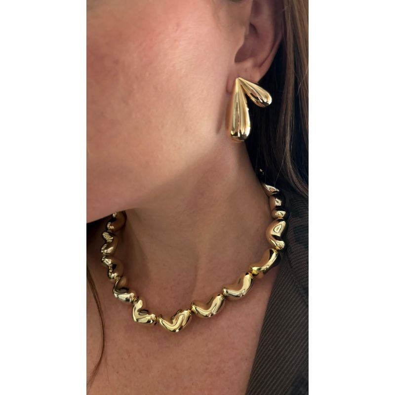 CHOCKER ALUMINIO DE CORACAO EM OURO 18K