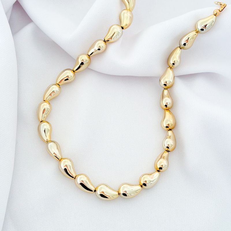 CHOCKER ALUMINIO DE GOTA EM OURO 18K