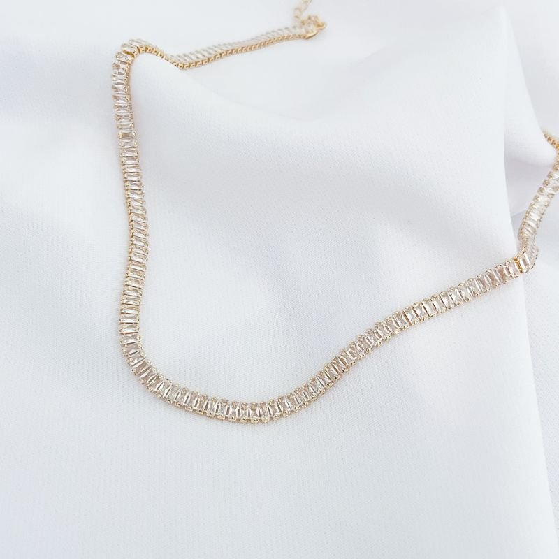 CHOCKER BAGUETE 4X2 EM OURO 18K