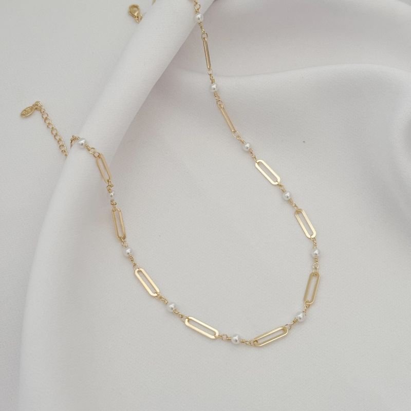 CHOCKER FIO COM PEROLA EM OURO 18K