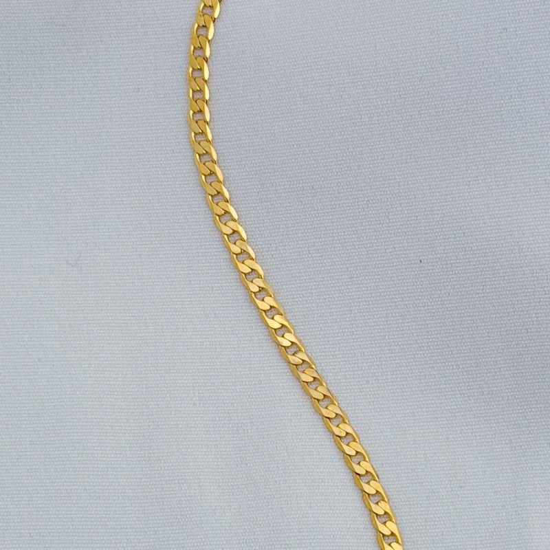 COLAR 60CM CORRENTE GROUMET FACETADA DIAM 1 X1 EM OURO 18K
