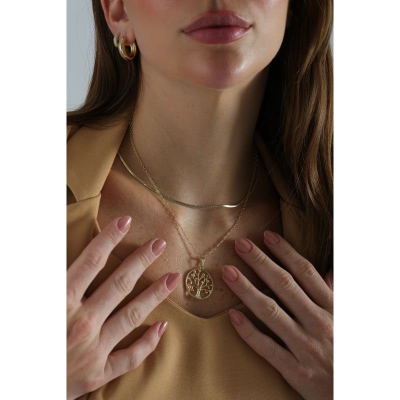COLAR ARVORE DA VIDA CRAVEJADA EM OURO 18K