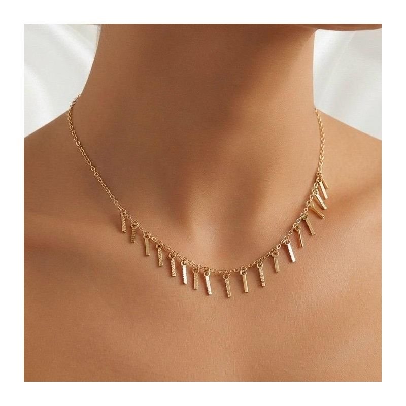 COLAR C/ PALITINHOS C/ FECHO AJUSTAVEL 40/45CM EM OURO 18K