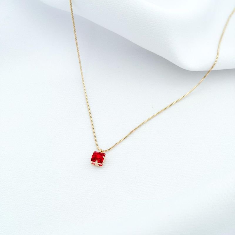COLAR CARRE 6X6 45CM EM OURO 18K