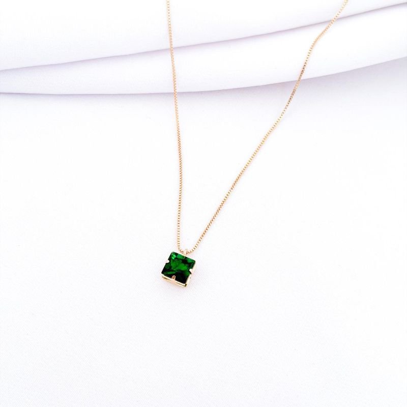COLAR CARRE 8X8 45CM EM OURO 18K