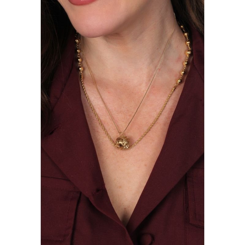 COLAR COM BOLA AROMADA 45CM + 5CM EM OURO 18K