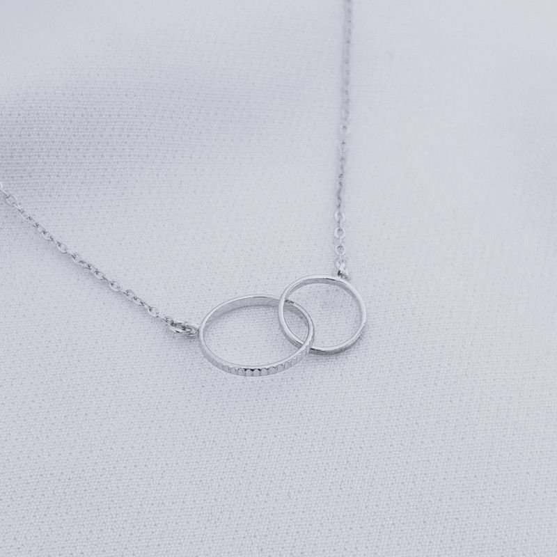 COLAR COM ELO DUPLO 45CM+5CM EM RÓDIO BRANCO