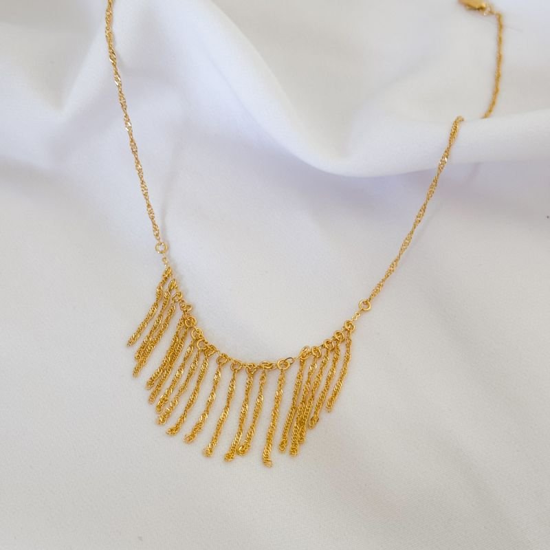 COLAR COM FRANJAS EM OURO 18K