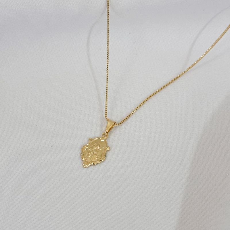 COLAR COM PINGENTE DE SÃO JOSÉ EM OURO 18K