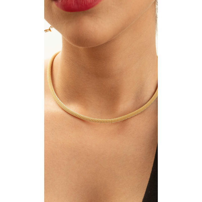 COLAR CORR MOLA ESPIRAL EM OURO 18K