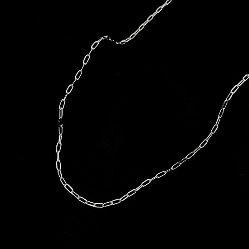 COLAR CORRENTE CARTIER COM ELOS ARREDONDADOS 60CM EM RÓDIO BRANCO