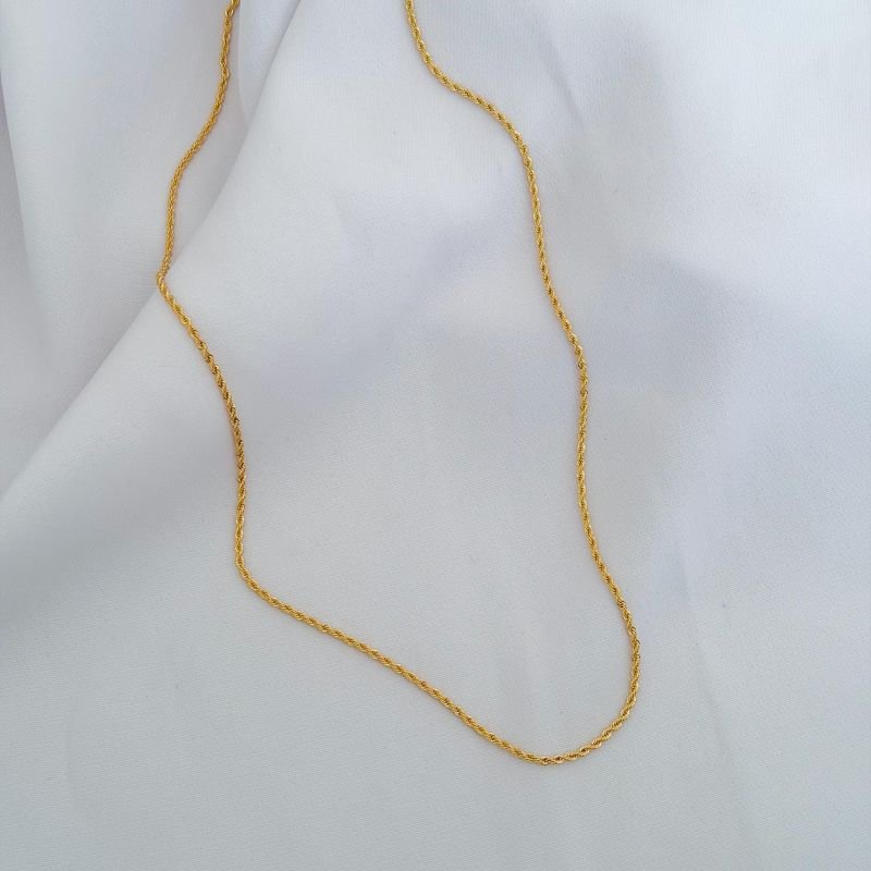 COLAR CORRENTE CORDÃO BAIANO 2,5MM COM 60 CM EM OURO 18K