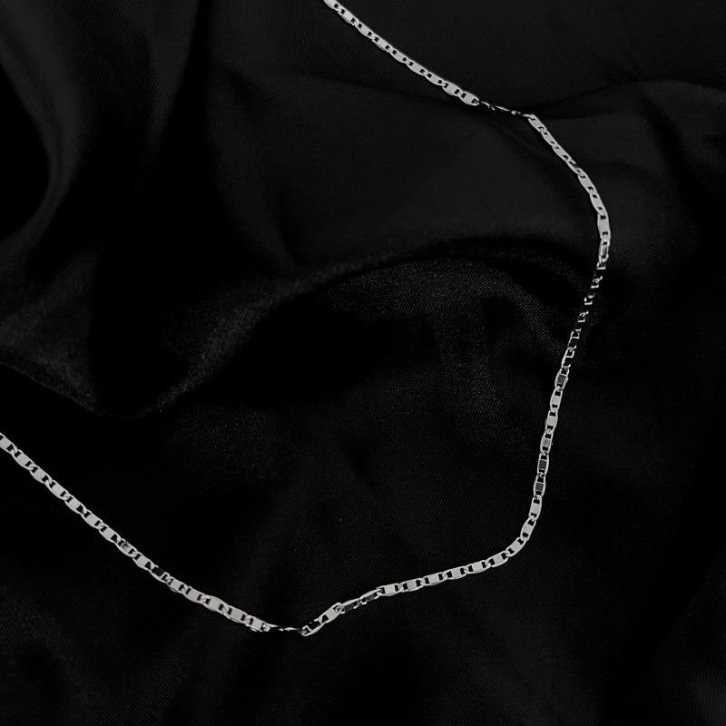 COLAR CORRENTE GUCCI 60 CM EM RÓDIO BRANCO