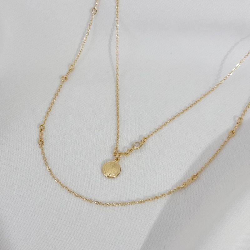 COLAR DUPLO SAO BENTO EM OURO 18K