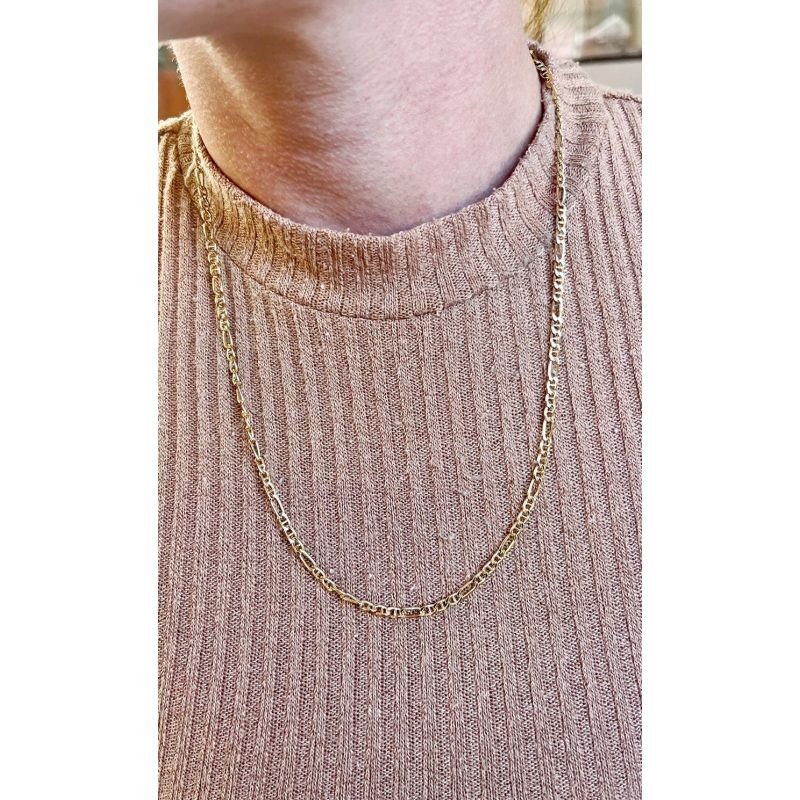 COLAR ELOS ALTERNADOS 55CM EM OURO 18K