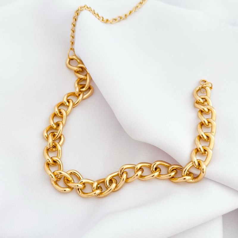 COLAR ELOS OVAIS GROSSOS EM OURO 18K
