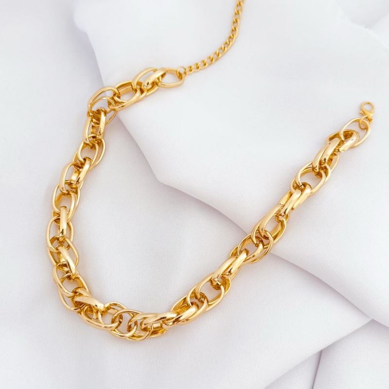 COLAR ELOS TRANÇADOS EM OURO 18K