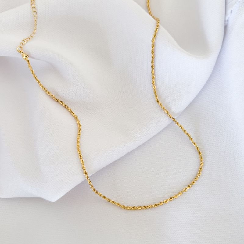 COLAR FIO BAIANO 2MM EM OURO 18K