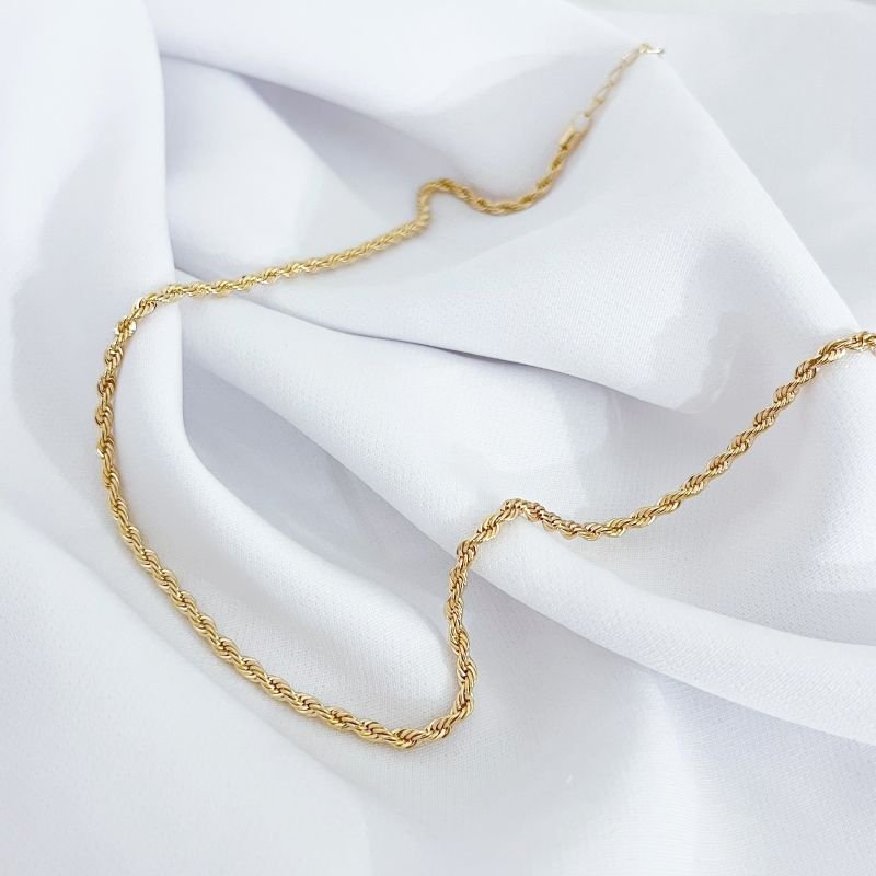 COLAR FIO BAIANO 4MM EM OURO 18K