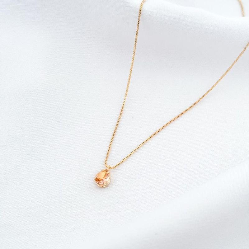 COLAR GOTA 6X8 45CM EM OURO 18K