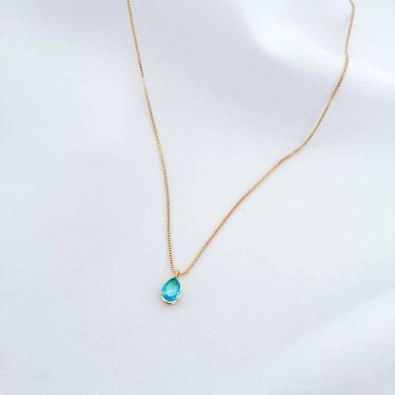 COLAR GOTA 6X8 45CM EM OURO 18K