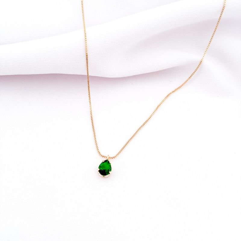 COLAR GOTA 6X8 45CM EM OURO 18K