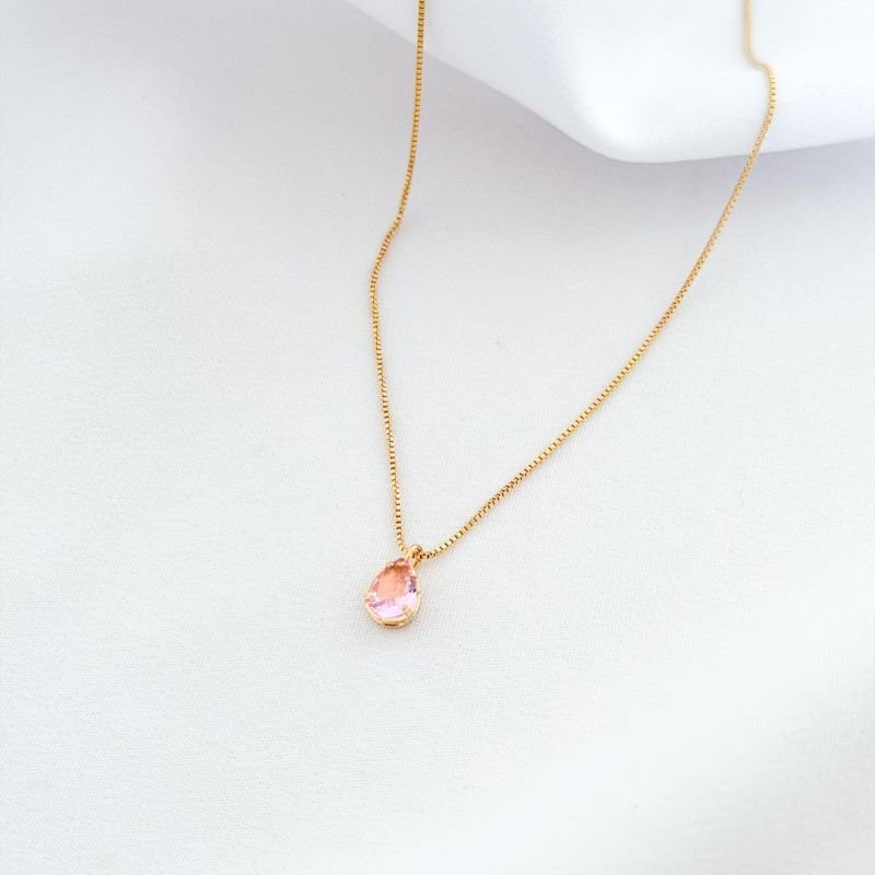 COLAR GOTA 6X8 45CM EM OURO 18K