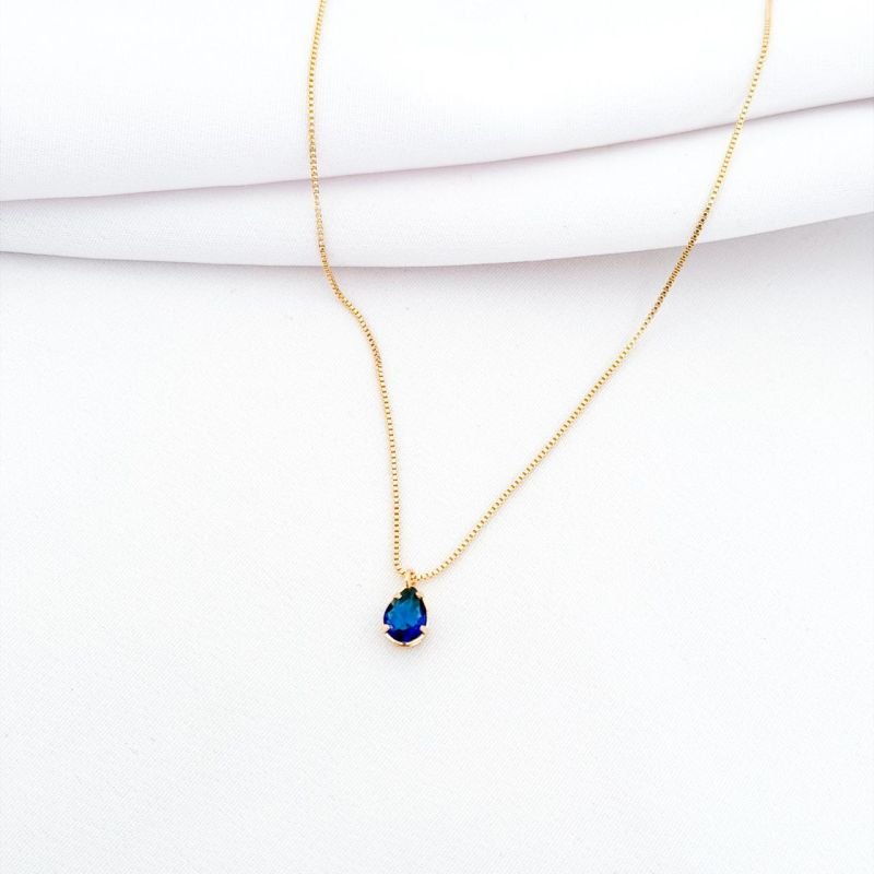 COLAR GOTA 6X8 45CM EM OURO 18K