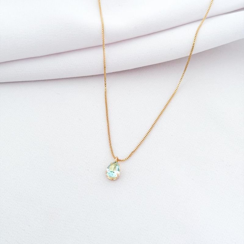 COLAR GOTA 6X8 45CM EM OURO 18K