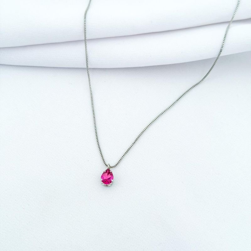 COLAR GOTA 6X8 45CM EM RÓDIO BRANCO