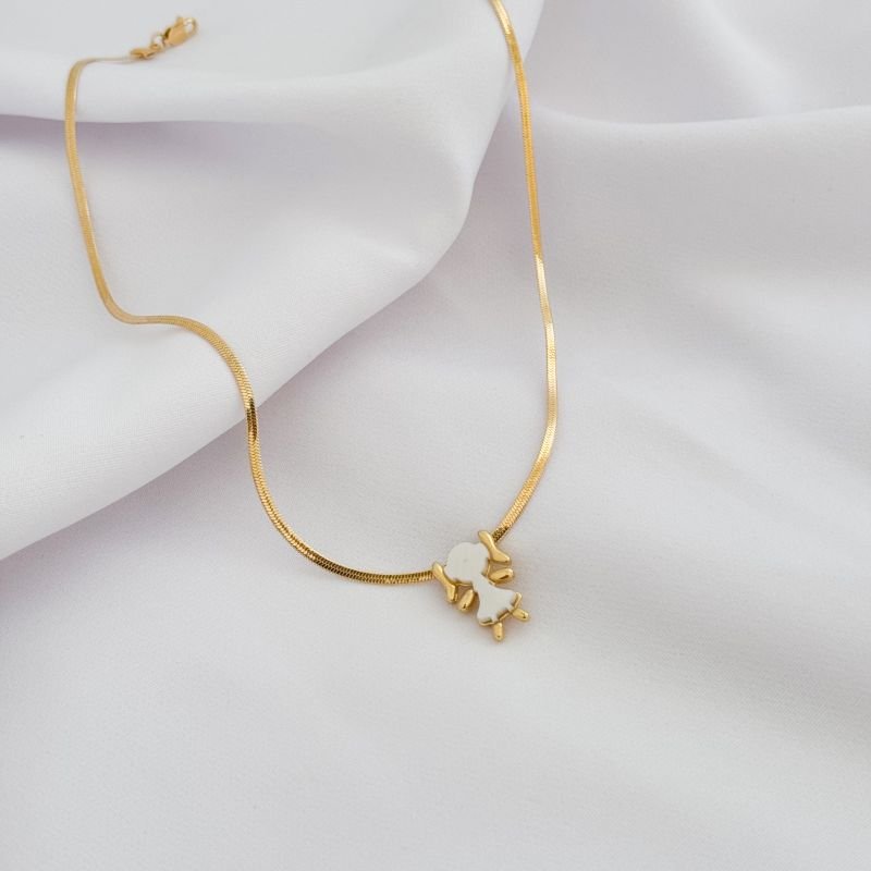 COLAR MENINA COM MADRE PEROLA EM OURO 18K