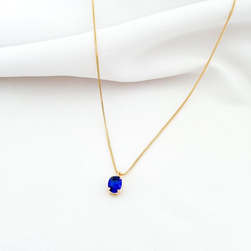 COLAR OVAL 6X8 45CM EM OURO 18K