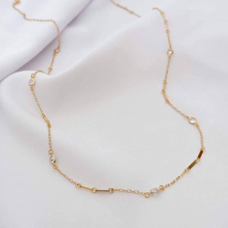 COLAR PALITOS LISOS 80CM EM OURO 18K