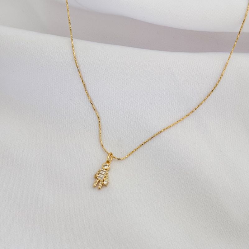 COLAR PINGENTE MENINO COM PEDRA EM OURO 18K