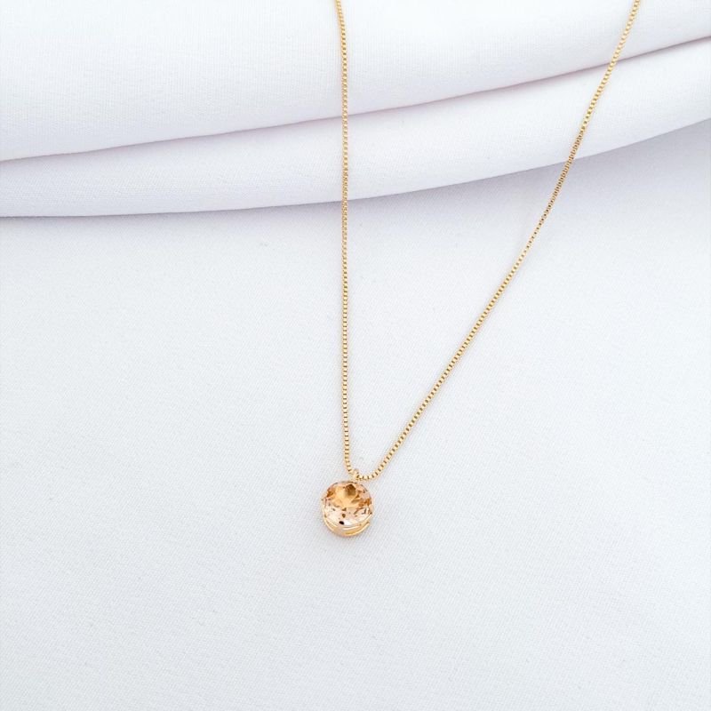 COLAR REDONDO 8MM 45CM EM OURO 18K