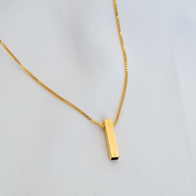 COLAR VENEZIANA 1,2MM 60M COM TUBO QUADRADO EM OURO 18K