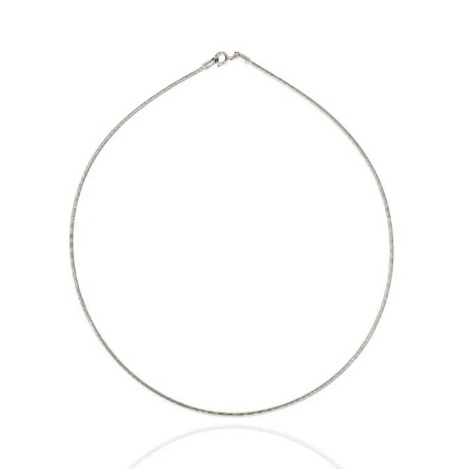 COLAR CHOCKER CORDA DE VIOLÃO EM RÓDIO BRANCO