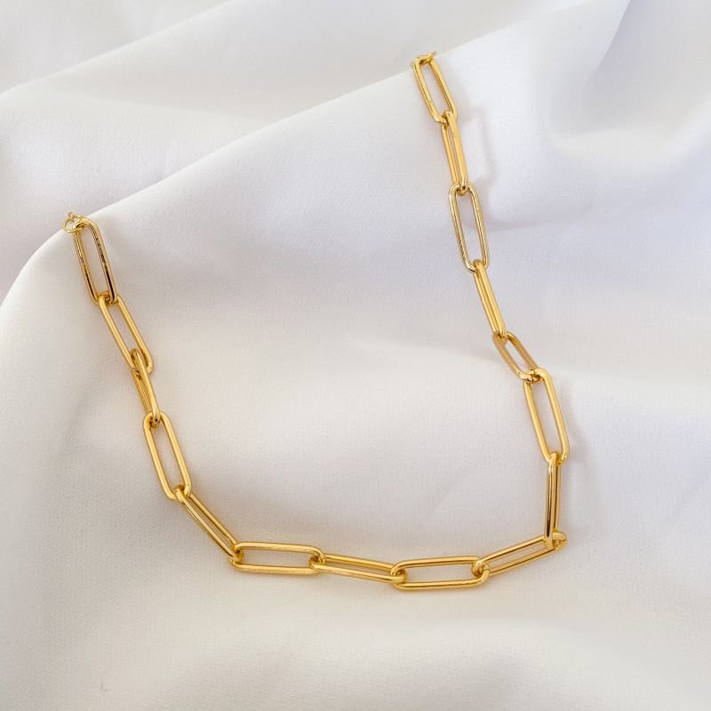 CORRENTE ALUMINIO CARTIER ALONGADA EM OURO 18K