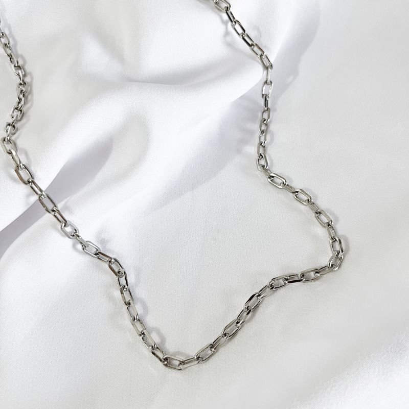 CORRENTE CARTIER ELOS DIAMANTADOS - 60 CM EM RÓDIO BRANCO