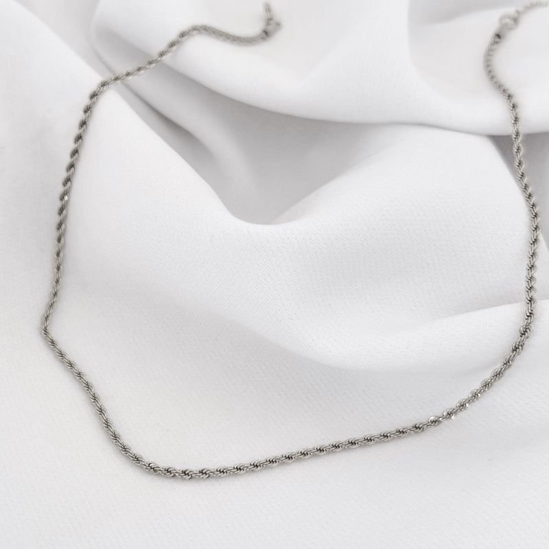CORRENTE CORDÃO BAIANO 3MM EM RÓDIO BRANCO