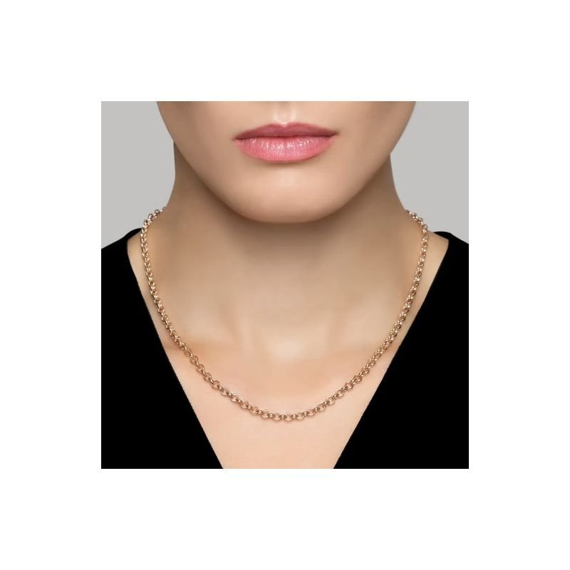 CORRENTE ELO PORTUGUES 5MM ESPESSURA 45CM EM OURO 18K