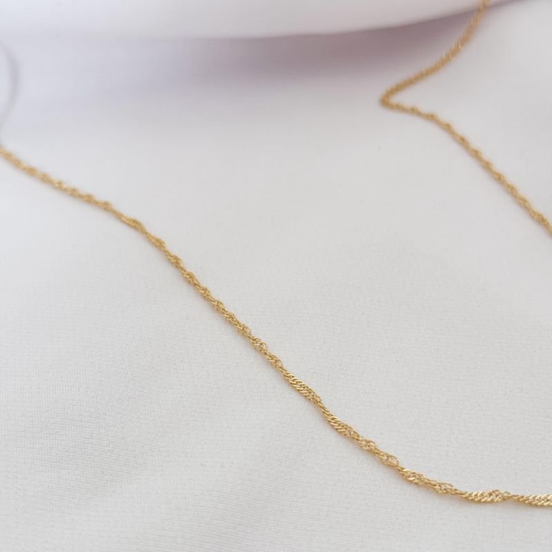 CORRENTE SINGAPURA 38CM EM OURO 18K