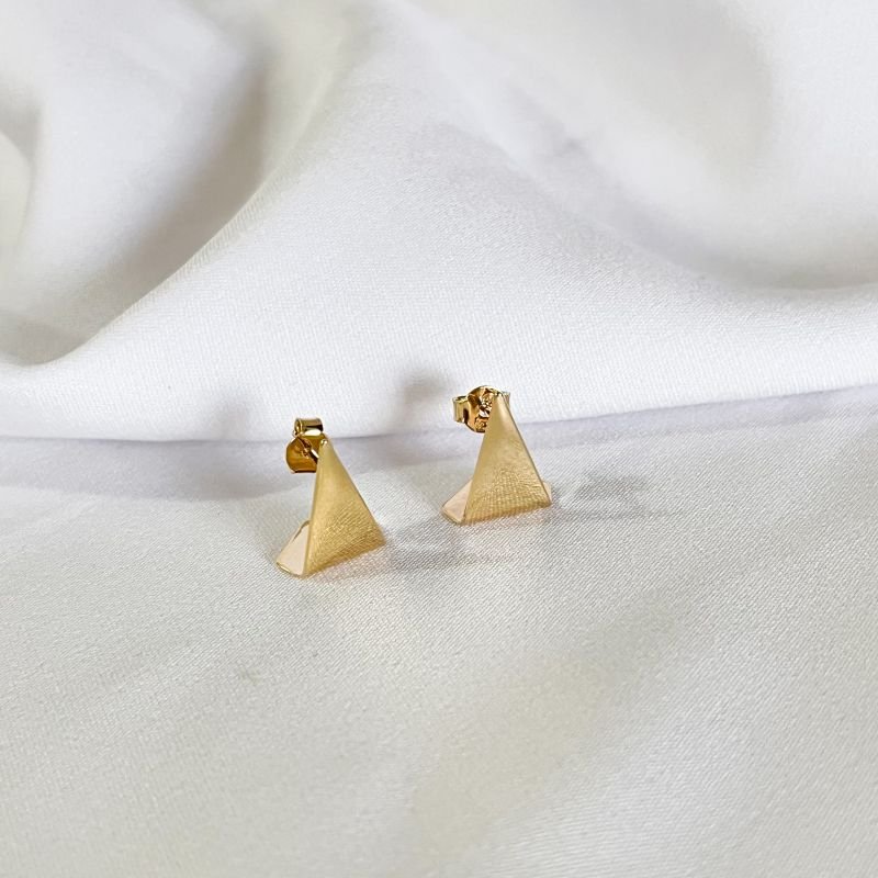 EARHOOK LISO GEOMÉTRICO EM OURO 18K