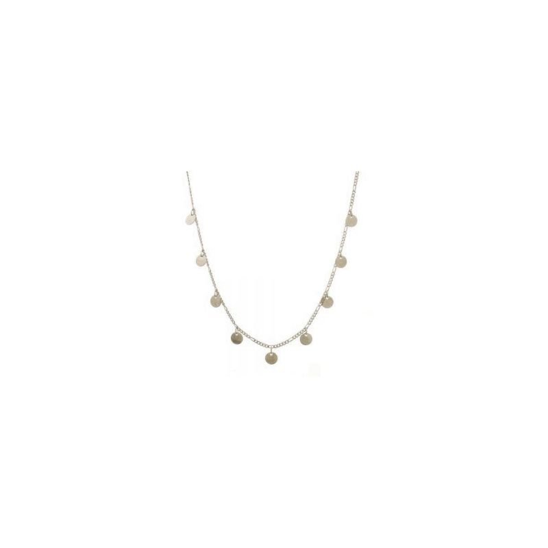 COLAR COM MEDALHAS - 45 CM EM RÓDIO BRANCO