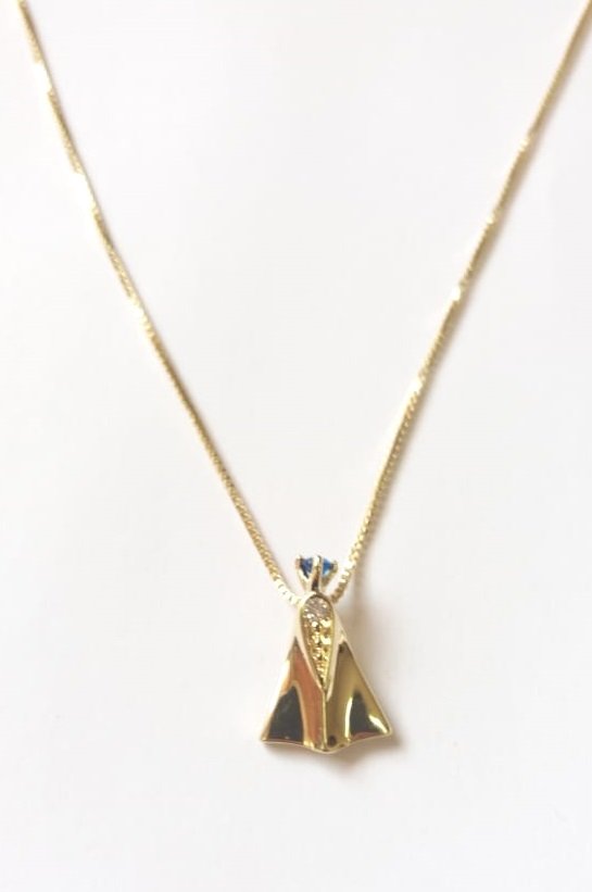 GARGANTILHA NOSSA SENHORA EM OURO 18K
