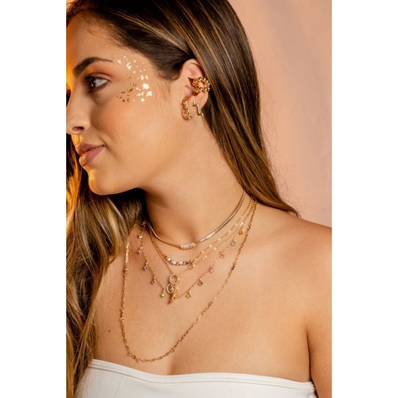BRINCO PIERCING DUPLO BOLINHAS